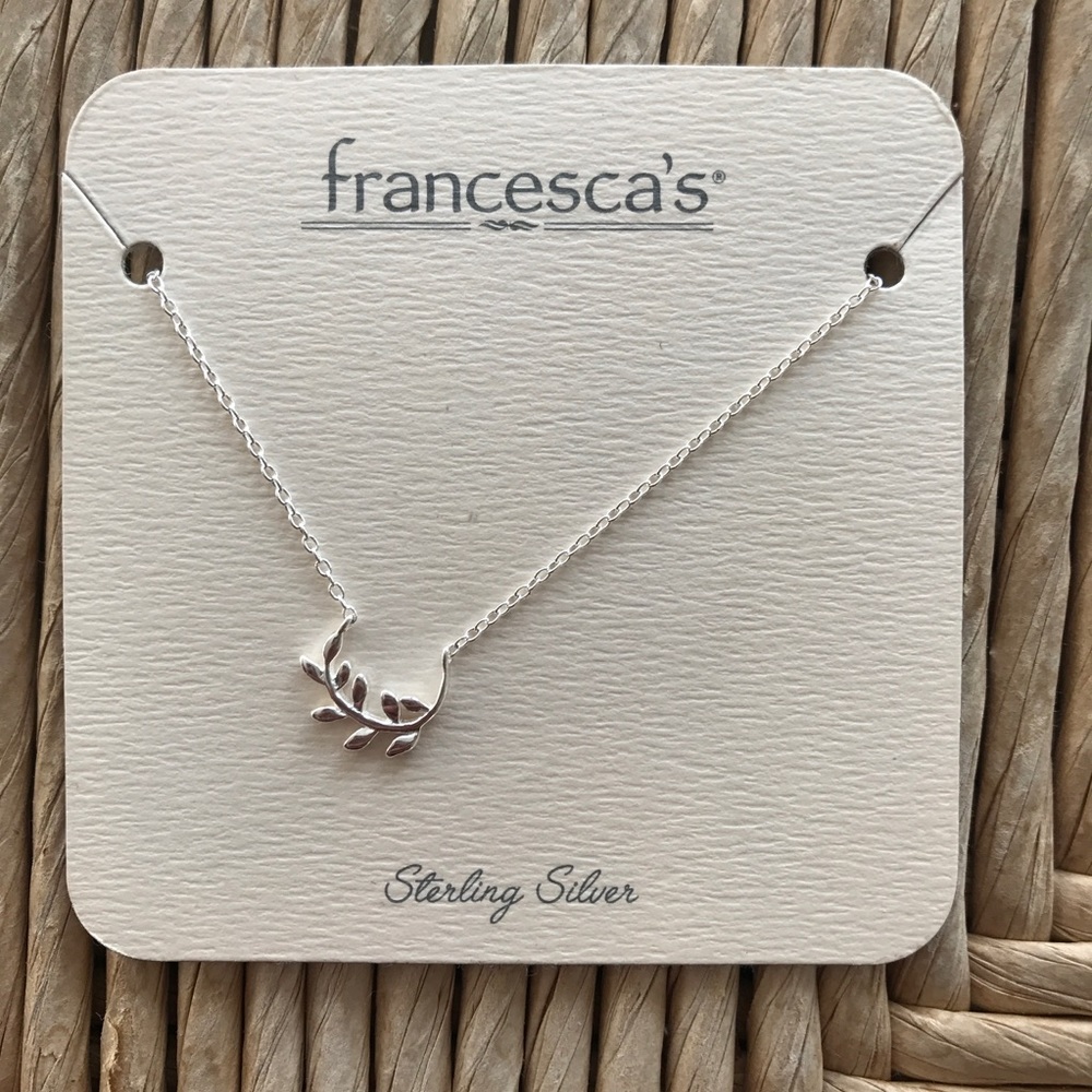 Francesca's Leaf Pendant Necklace Sterling Silver
